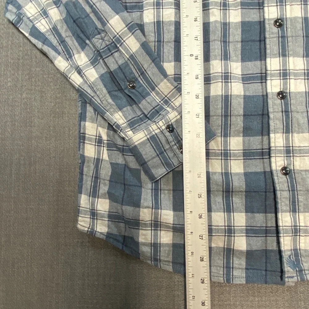 Cody James Mens Regular‎ Fit Plaid Western Long Sleeve Button Up Shirt Blue